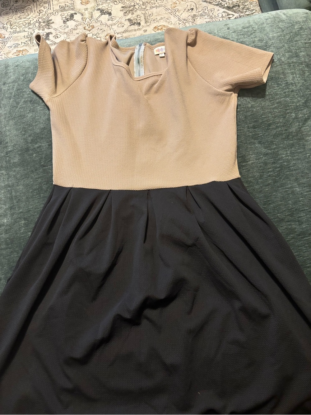 Lularoe Two-Tone Tan and Black Fit & Flare Dress